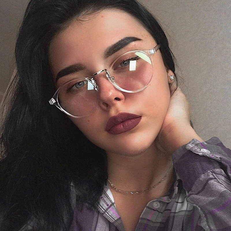 

2018 Eyeglasses Frame Women Transparent Round Glasses Clear Frame Spectacle Myopia Glasses Men Frame Nerd Optical Frames Black