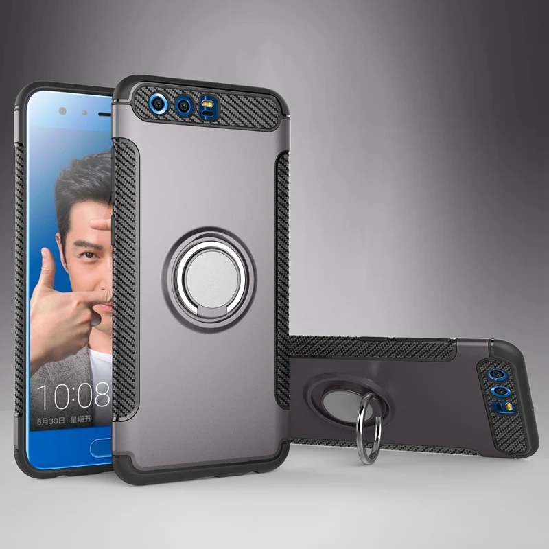 Для huawei honor 9 Футляр PC+ Мягкий ТПУ кольцо адсорбции Чехлы для huawei honor 9 держатель телефона Броня чехол для honor 9 крышка
