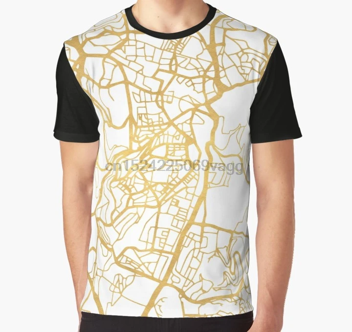 

All Over Print T Shirt Men tshirt JERUSALEM ISRAEL PALESTINE CITY STREET MAP ART Graphic T-Shirt