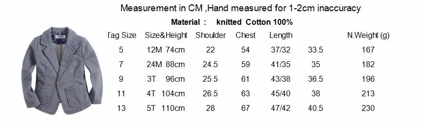 Новое поступление года; Трикотажный Хлопковый блейзер для маленьких мальчиков; Однотонный синий цвет; BB161103A