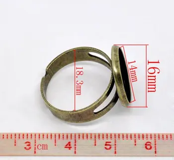 

free shipping!!!!! Bronze Tone Semi-Precious Gemstone Ring Setting 14mm base