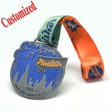 Очаровательный bling металл медали с лентами, высокое качество Латунь медали с свой собственный дизайн и логотип для пользовательских