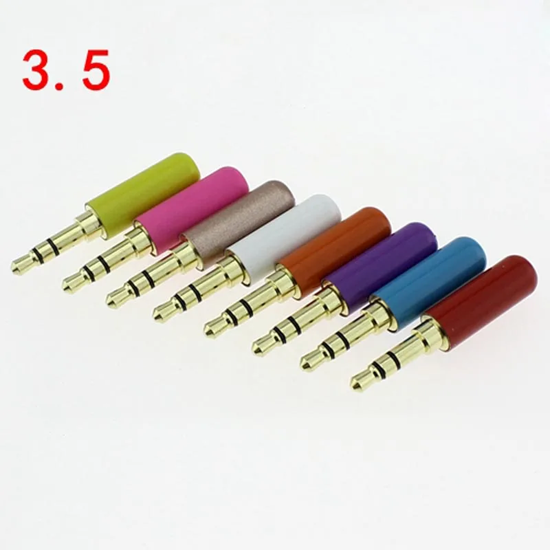 50pcs High Quality Audio Connector Jack 3 5mm Cable Adapter Headphone Plug 3 5MM Stereo Audio Plug Dual Channel Plug