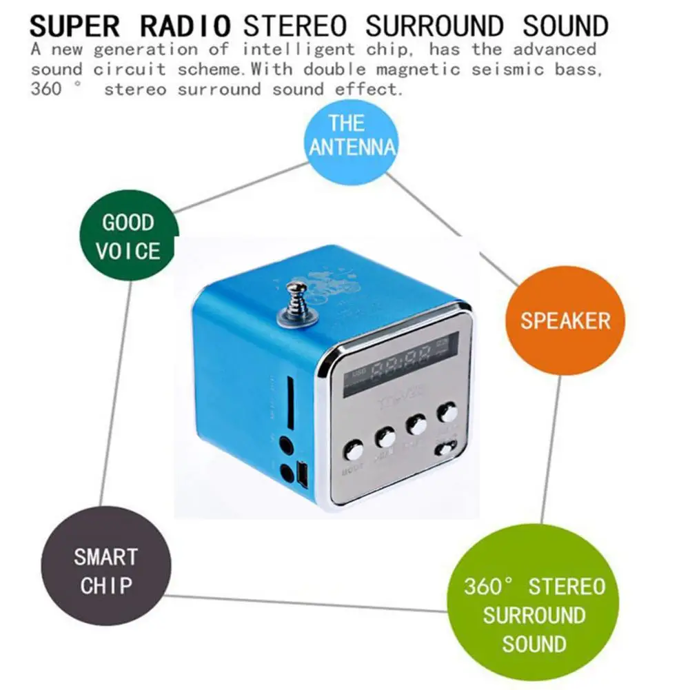 Портативный мини USB динамик поддержка SD TF карта Micro USB стерео супер бас динамик MP3/4 музыкальный плеер FM Радио IB