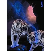 DIY Diamond Painting Mosaic Pattern Cross Stitch 5D Animal Tigers Picture home decoration wall stickers Embroidery gifts animal rescue tigers