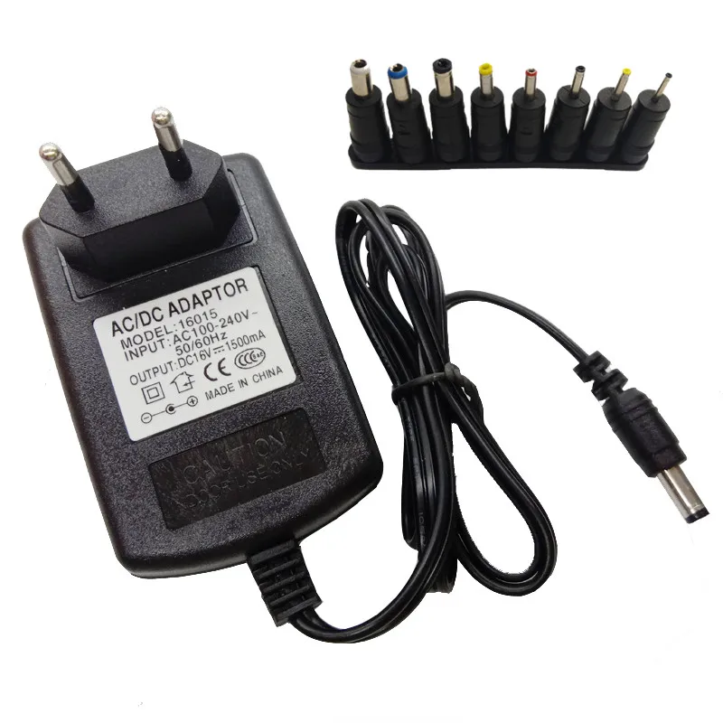 

Universal AU UK EU US Plug 16V 1.5A AC 100V-240V Converter Adapter DC 16 Volt 1500mA Power Supply DC Jack 8 Plug DC5.5mm