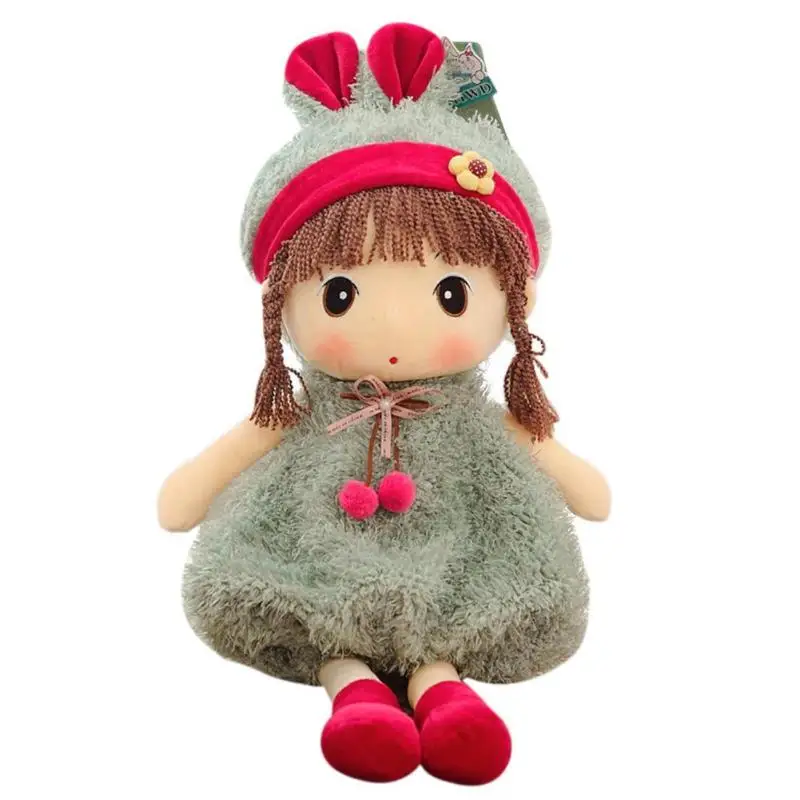 Мягкие куклы тряпичная кукла мягкая для девочек милая плюшевая модель детский подарок на день рождения Рождество милые куклы игрушки Дети милые забавные - Цвет: Зеленый