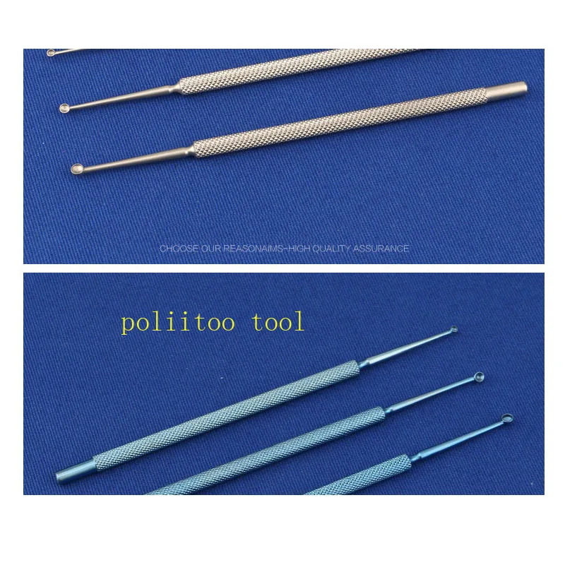 Двойной головкой из нержавеющей стали скребковые зубы титановый сплав Хирургические Инструменты инструменты шпатель tarsus Gland Curettage