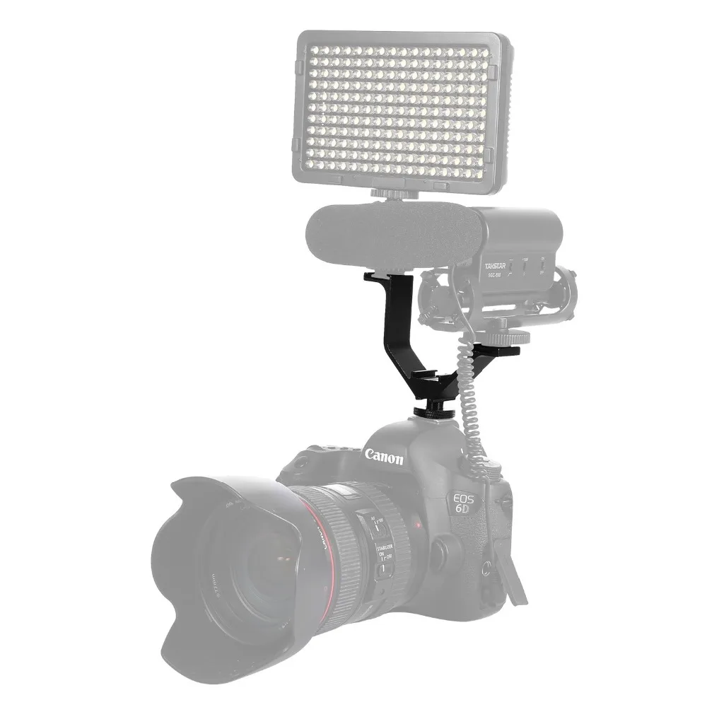 productimage-picture-easy-hood-evb-105-camera-dslr-triple-mount-hot-shoe-v-shape-mount-bracket-for-led-video-lights-microphones-black-20412