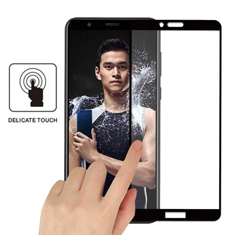 9D закаленное стекло для Huawei Honor 7X полное покрытие изогнутое Защитное экрана на