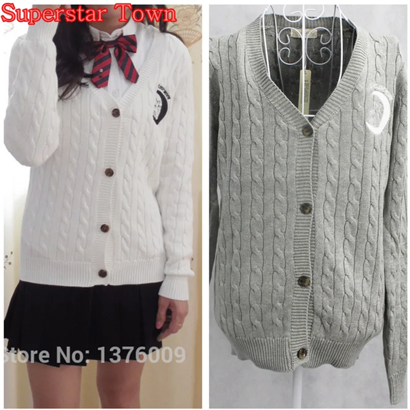 

Cosplay Sailor Moon Sweater Jk Uniform Sailor Moon Embroidery Long Sleeve V Neck Cardigan Sweater Knitwear Woman Sweater
