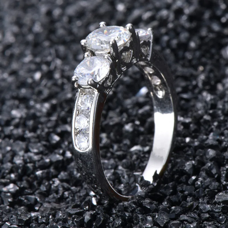 

Fashion OL Style Design CZ Ring White Gold Color Engagement/Wedding Crystal Rings For Women Gift G5