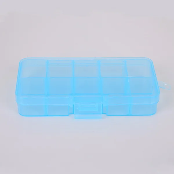 10 Slots Plastic Storage Jewelry Box Compartment Adjustable Container for Beads Earring Box for Jewelry Rectangle Box Case 