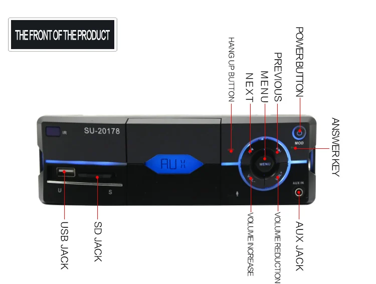 Авто 1din Bluetooth 12 V 4x60 Вт автомобильный радиоприемник 1 din автомобильный аудио Hands-free Mp3 плеер USB AUX авто радио с стойка для мобильного телефона