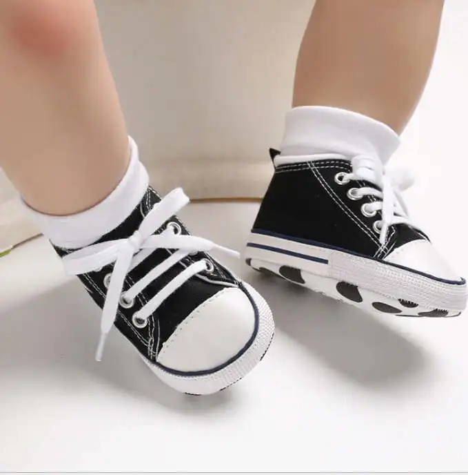 Детская обувь для младенцев, для новорожденных, для малышей, для первых ходунков, весна-осень, обувь для мальчиков и девочек, спортивные кроссовки для малышей, мягкая противоскользящая обувь - Цвет: black