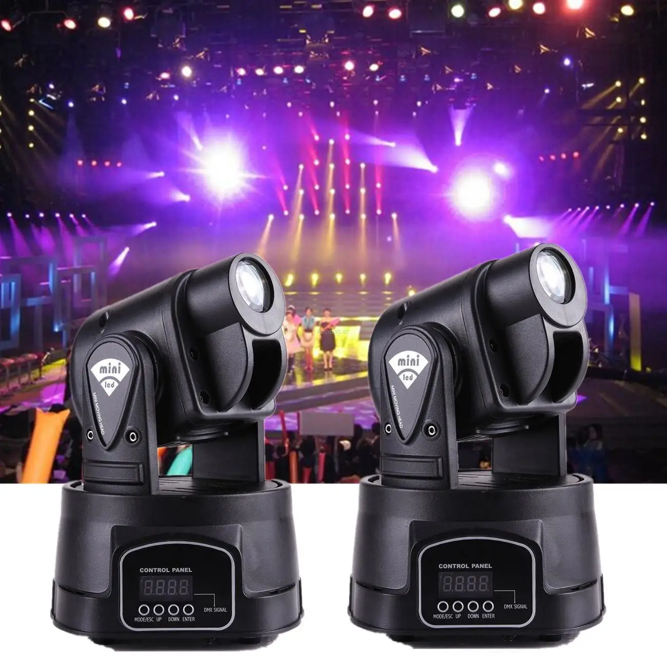 

2x 15W LED MINI Moving Head Light 13ch DJ Stage Disco Club DMX Wedding Party