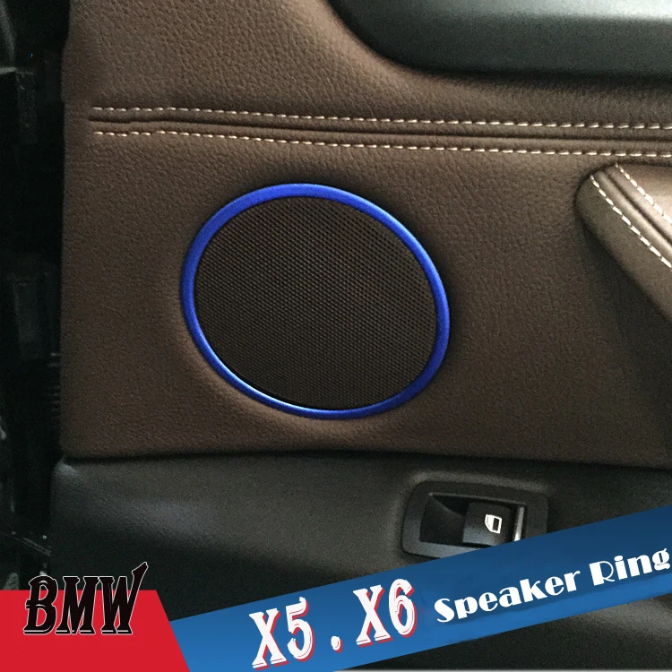 4 шт./лот, Накладка для внутренней двери динамика, крышка динамика, кольцо для динамика, наклейка для BMW X5 X6, запчасти для переоборудования, стайлинга автомобилей