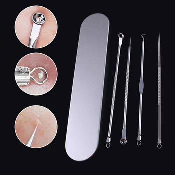 

4pcs Acne Blemish Remover Point Noir Black Spot Extractor Needles with Box Blackhead Remover Needles puntos negros Pore Cleaner