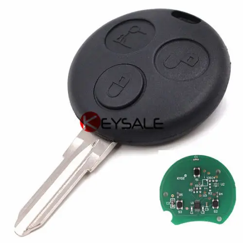 KEYECUNew бесключевая запись Uncut дистанционный брелок 3BTN 433 МГц для Smart Fortwo Forfour City |