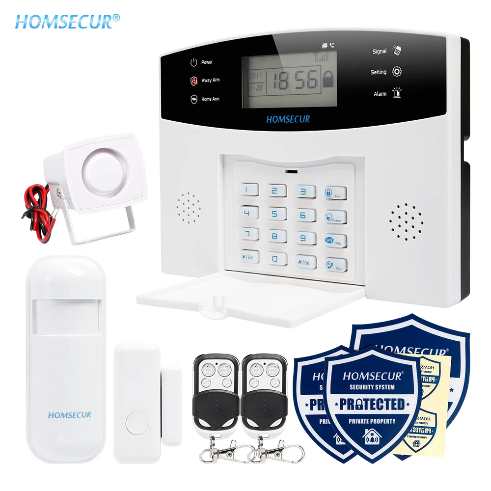 Homsecur беспроводный и проводной 433 МГц GSM 850/900/1800/1900 домашняя система охранной сигнализации LA01 PIR двери Сенсор дистанционного Управление в комплекте