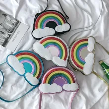 Личность Творческая мультфильм красочные облака моделирование женская сумка уличный стиль тренд лазерной сумка подарок к празднику