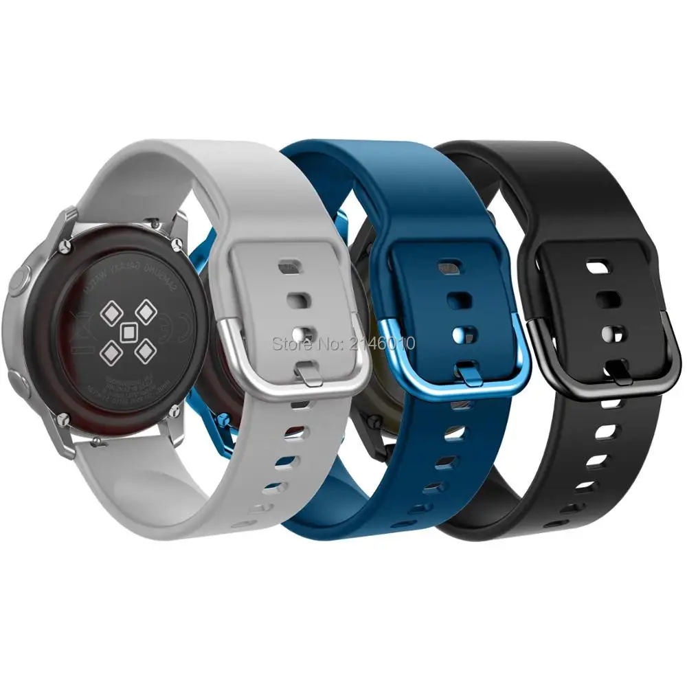 Силиконовый ремешок 20 мм для оригинальных часов Samsung Galaxy Watch Active Band 42 gear S2 bip