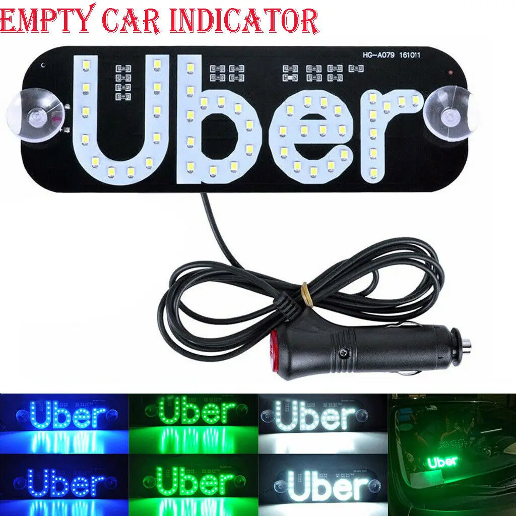 

For Uber Car Taxi Led Light Cab Indicator Lamp Windshield Panel Sign Light Green