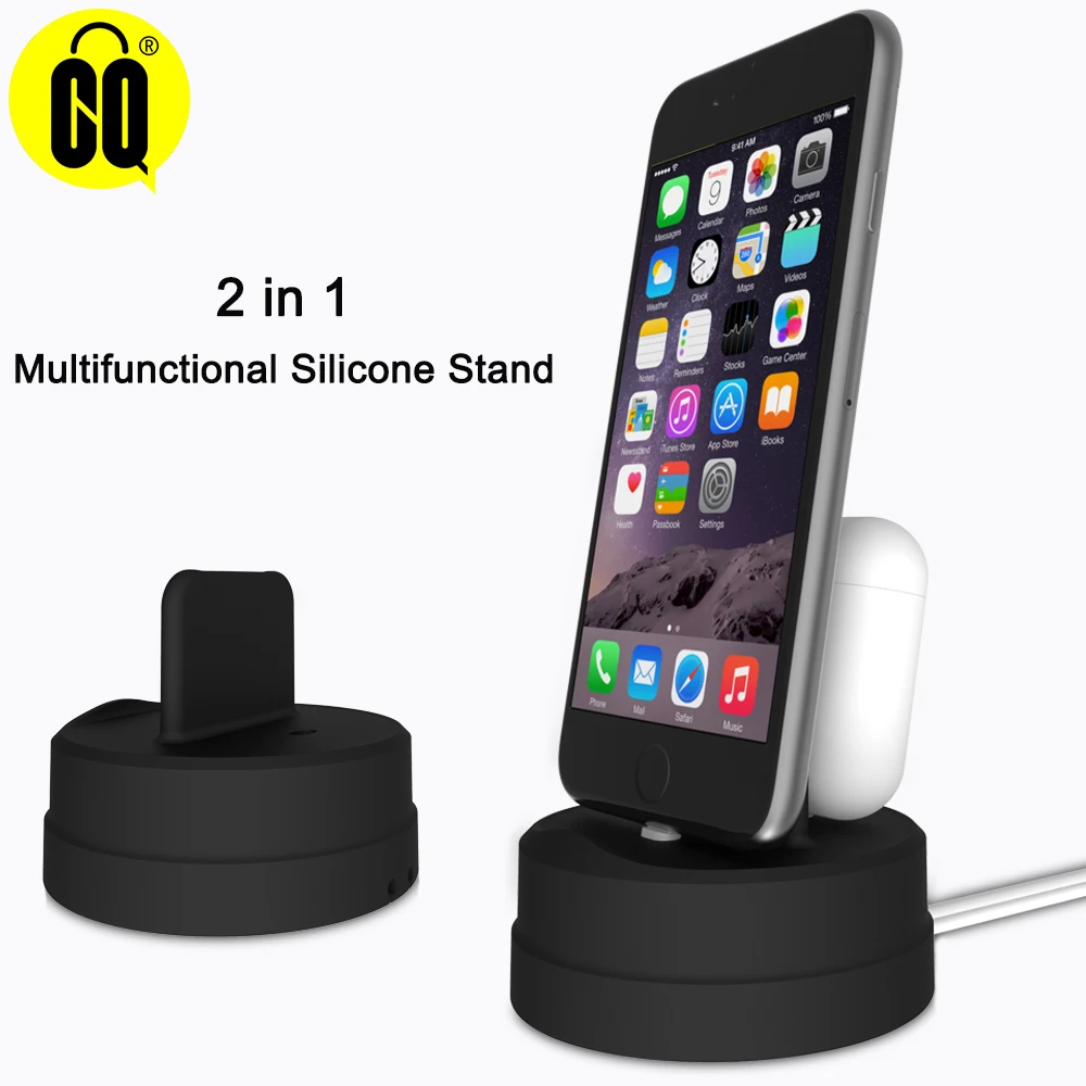 

2 in 1 Multi Charging Dock Stand Docking Station Charger Holder for iPhone X/XS/XS Max/XR For airpods Silicone stand