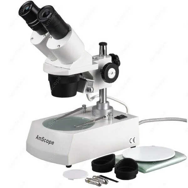 

Student Binocular Stereo Microscope--AmScope Supplies Student Forward Binocular Stereo Microscope 10X-30X SE305R-P