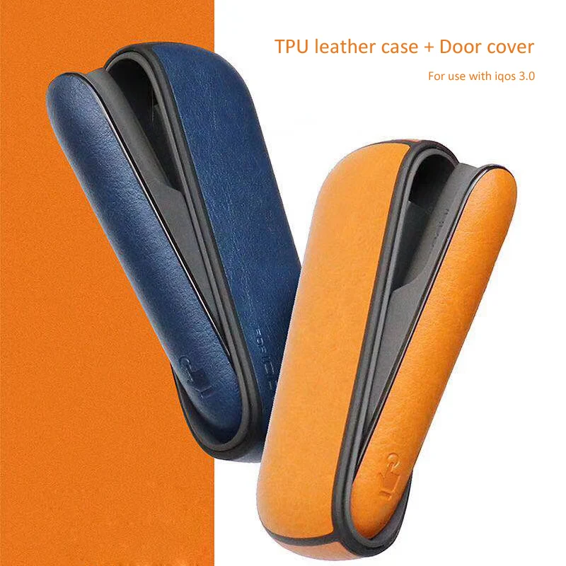 

Retail Soft hand TPU leather case cover for use with iqos 3.0 anti scratch vape decoration replacement parts Magnetic Door cover