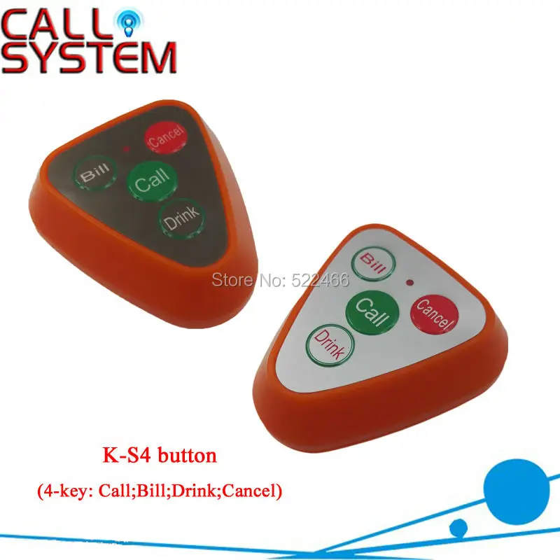 

Nice design Restaurant Pager Call Bell Transmitter Button K-S4 (any language any logo acceptable)