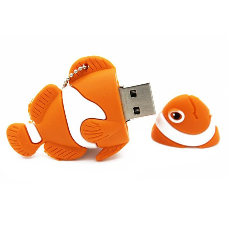 Usb флеш-накопитель с милыми мультяшными животными рыбками, реальная емкость, флеш-накопитель, карта памяти, u-диск, 4 ГБ, 8 ГБ, 16 ГБ, 32 ГБ, флешки, три цвета