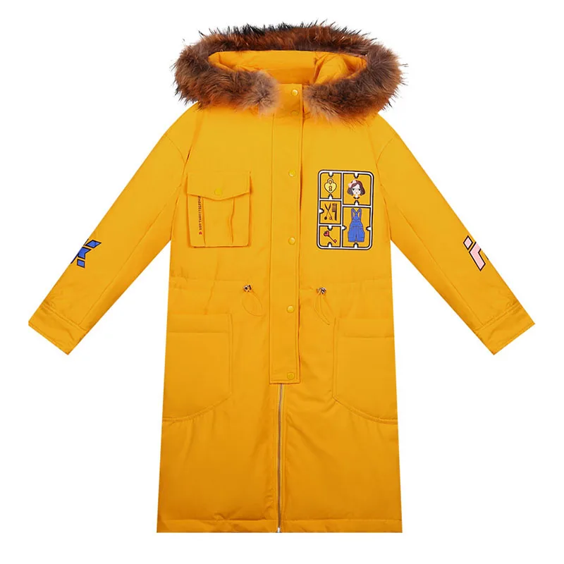 D'amusement Yellow Capuche Hiver Mode Longue Femmes Parka Le 2019 Veste Naturel Copie Des Laveur Manteau Nouvelle Fourrure À Vers Col Arrivée Bas Raton De qg1FqA6