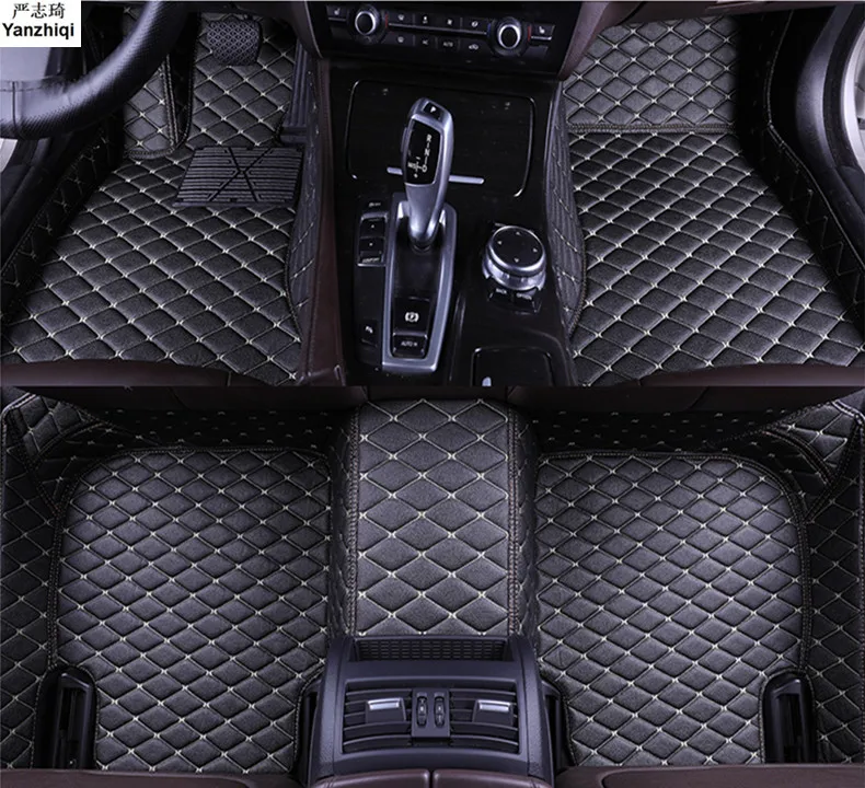 Обновленные кожаные автомобильные коврики для VW Golf 5 6 Golf GTI R R32 Rabbit MK5 MK6 2004- Пользовательские накладки для ног автомобильный коврик