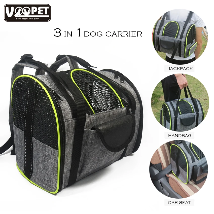 Cat Dog Pet Carrier Tote Car Seat 3 in 1 for Small Pets 