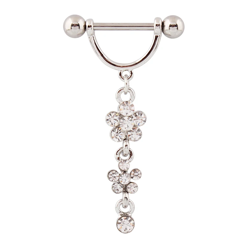 Buy Nipple rings Dangle flower tassel Nickel free
