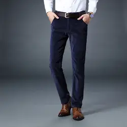 Модные осень-зима джинсы мужские повседневные Бизнес Стиль классические длинные штаны Hombre вельветовые утепленные штаны Slim Fit плотные