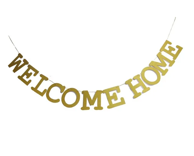 gold glitter welcome home banner military homecoming housewarming