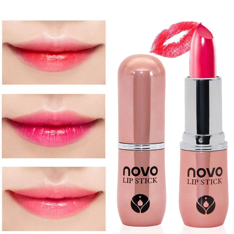 NOVO Brand Waterproof Matte Nude Lipstick Long Lasting Lip Gloss Moisturizing Tint Mate Baton Women Beauty Makeup|lipstick long|matte nude