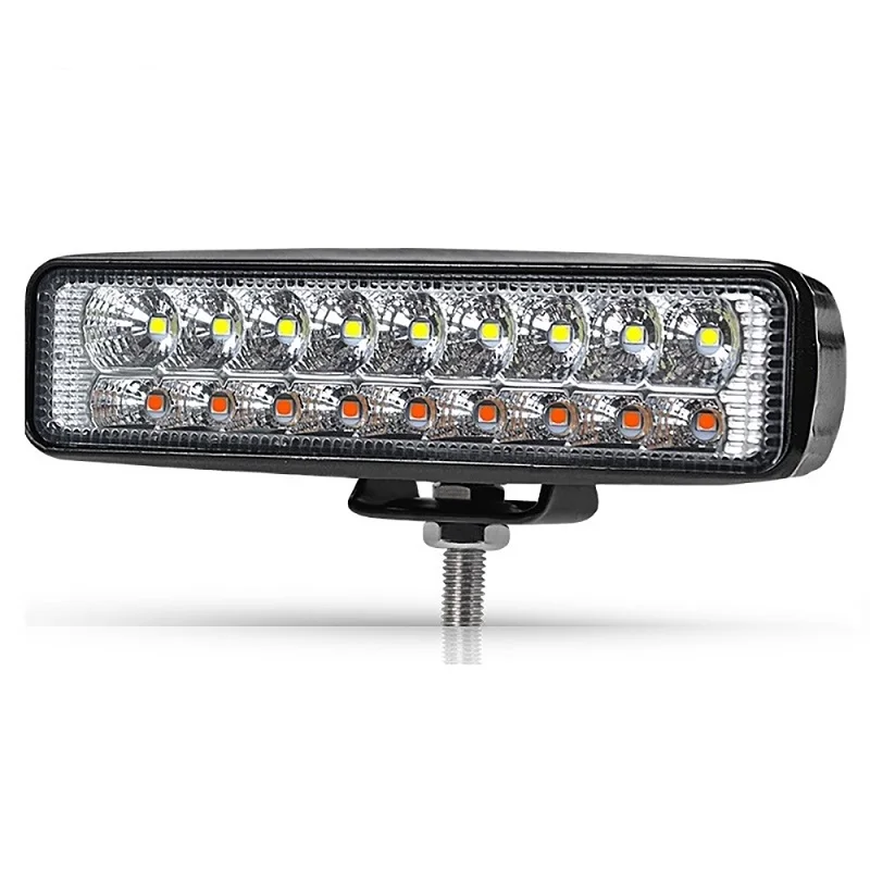 

6inch 60W Double Color Amber White Led Work Light Bar Yellow Driving Work Headlight Floodlight Spot Fog Golden Lamp Car Styling