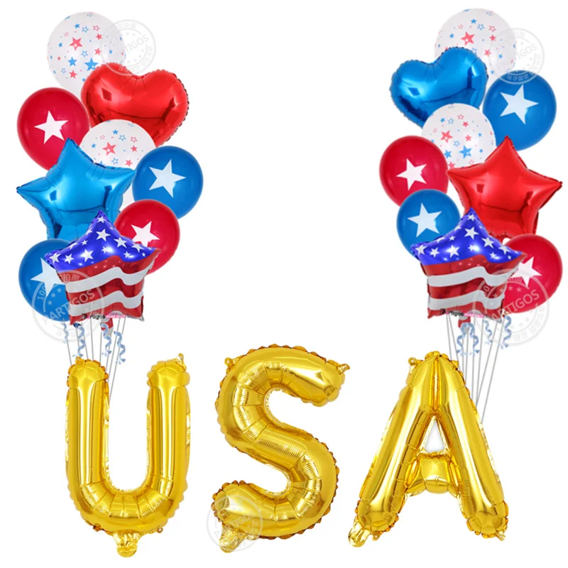 Специальные товары для украшения Дня независимости вечерние товары США фольгированные воздушные шары в виде звезд и полос Капитан Америка Globos