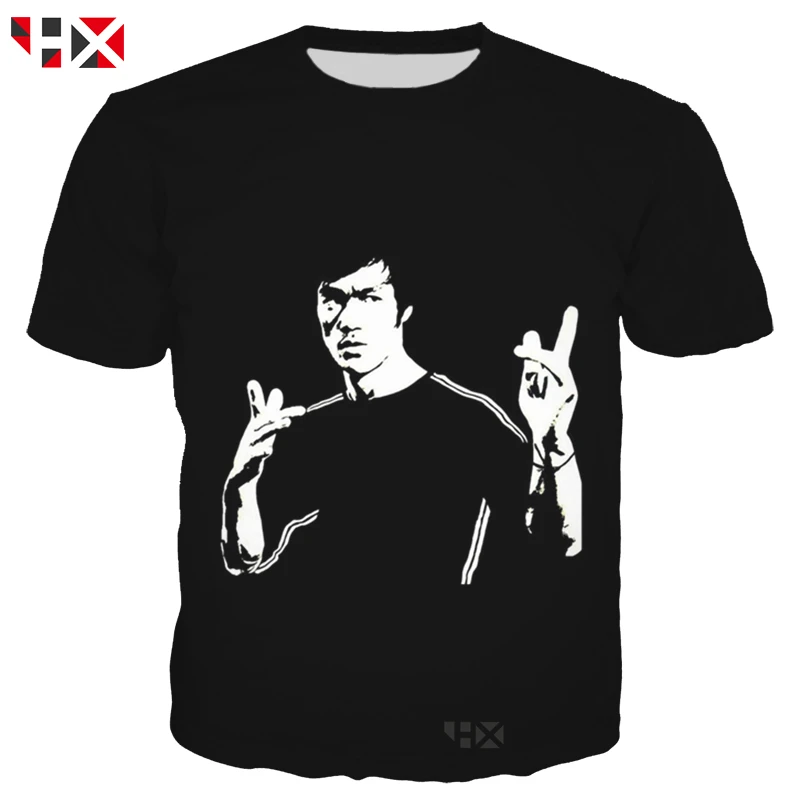 Bruce Lee Yellow suit Martial Arts Cat Men/'s Tee Cotton Short Sleeve Tee