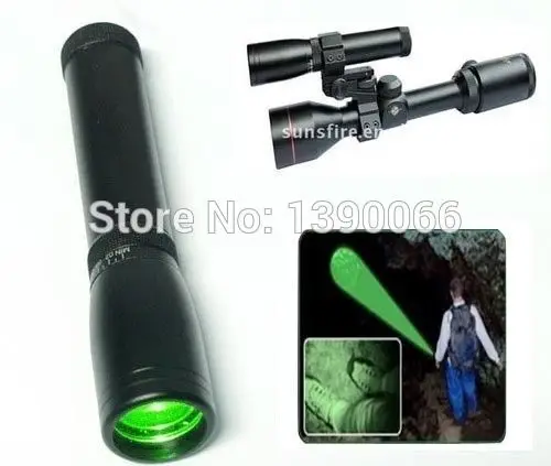 Night Vision 532nm Laser Green Dot Flashlight Tactical Laser Designator With Free Adjustable Mounts for Riflescope