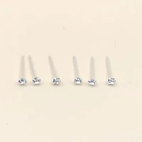 925 Sterling Silver 2mm Clear Crystal nose Stud Nose Piercing Pin body jewelry 20pcs/pack 2