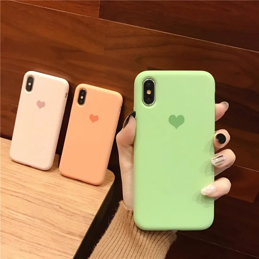 Карамельный цвет для iPhone 7 Чехол Love для iPhone 6 6s 7 8 11 Pro Plus X XS XR Xs Max силиконовый чехол для телефона мягкий ТПУ задняя крышка