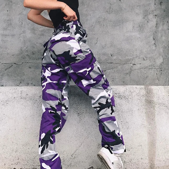 Billig Hosen Military Hosen Weibliche Camouflage Jogger Beiläufigen Frauen Camo Cargo Hose Hohe Taille Military Armee Kampf Jeans