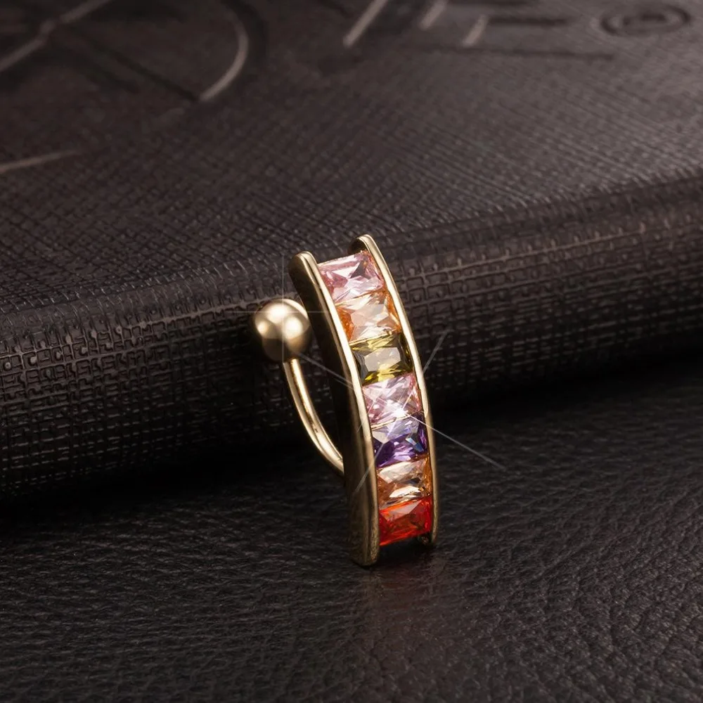 

HOT sale bellybutton series Body piercing ombligo jewelry color rhinestone Anti allergic material Medical needle navel