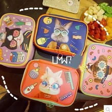 Принцесса сладкий Лолита сумка корейский Харадзюку мультфильм оригинальность цвет котенок Щенок Животное игривый мягкий сестер косметичка BAG169