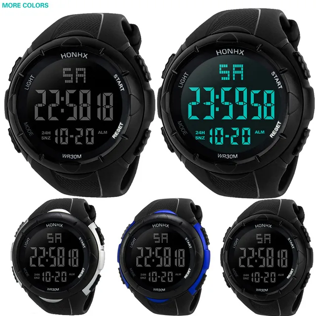 Luxury Sports Watch Men Analog Digital Military Silicone Army Sport LED Waterproof Wrist Watches Men Relogio Masculino For Gifts -