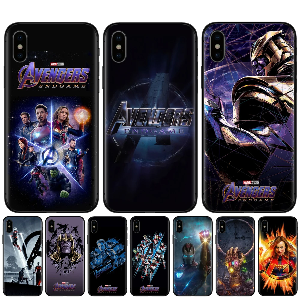

Marvel Avengers Endgame Pattern Phone Case For iPhone X XS Max XR 8 8Plus 7 6 6s Plus 5 5s SE Soft Silicone TPU Back Cover Coque